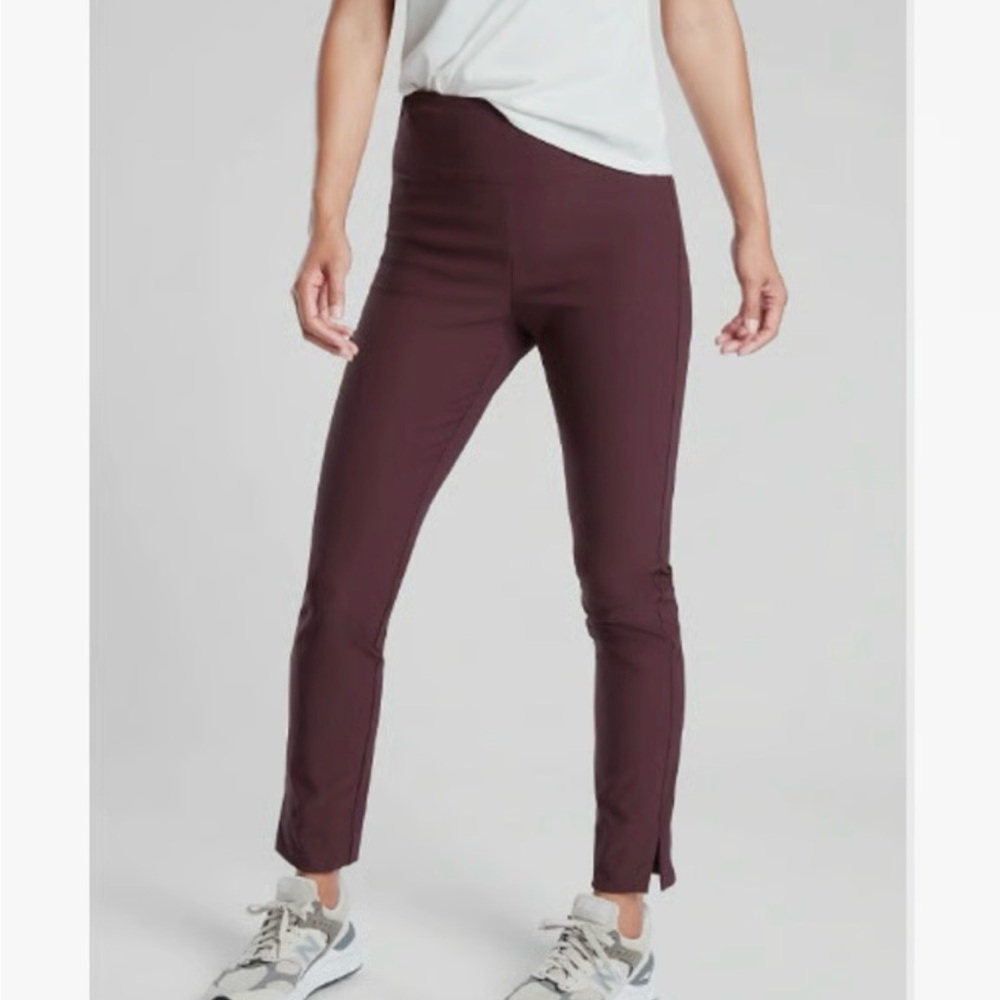 Athleta Wander Slim Ankle pants antique burgundy size 4